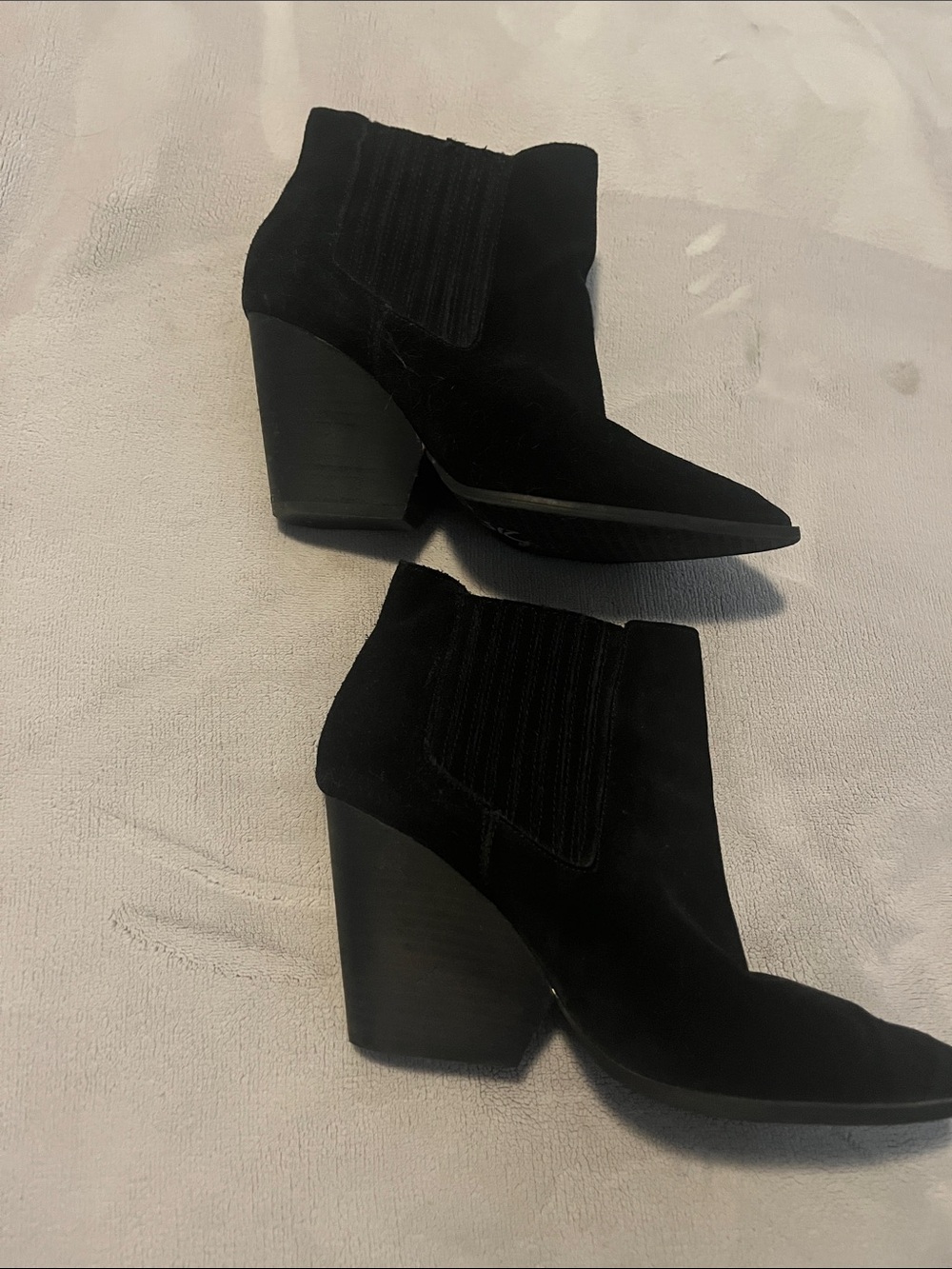 NWOT Black Suede Ankle Boots